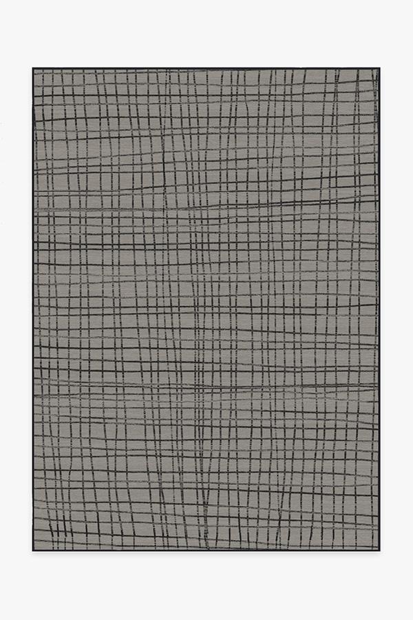 Modern Grid Grey Rug 5'x7' | Stain-Resistant