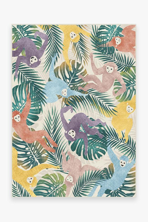 Monkey Mania Multicolor Rug 5'x7' | Stain-Resistant