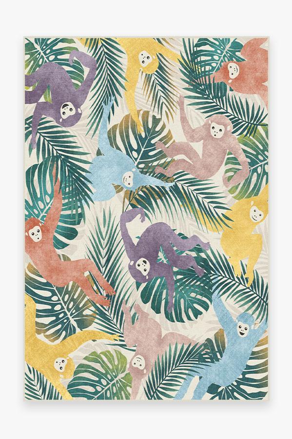 Monkey Mania Multicolor Rug 6'x9' | Stain-Resistant