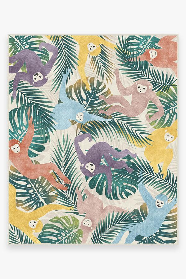 Monkey Mania Multicolor Rug 8'x10' | Stain-Resistant