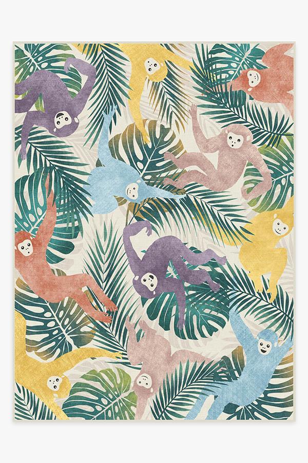 Monkey Mania Multicolor Rug 9'x12' | Stain-Resistant