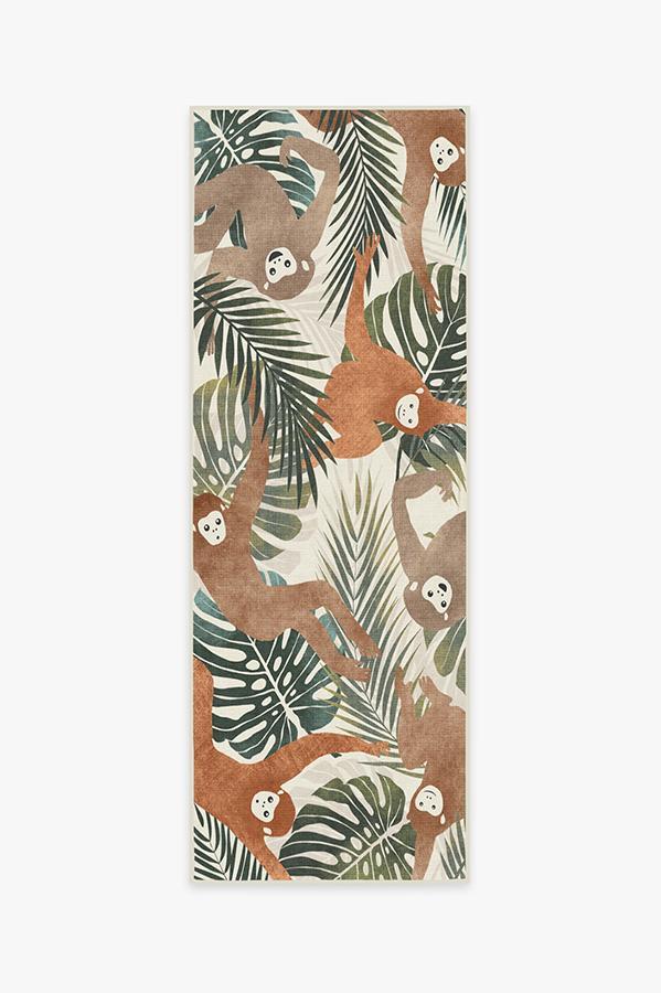 Monkey Mania Natural Rug 2.5'x7' | Stain-Resistant