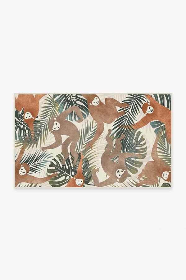 Monkey Mania Natural Rug 3'x5' | Stain-Resistant