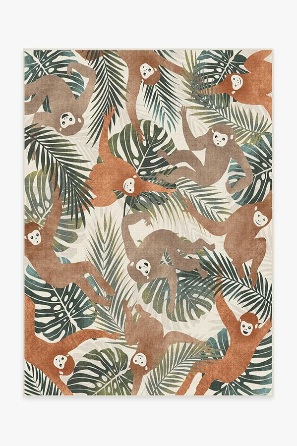Monkey Mania Natural Rug 5'x7' | Stain-Resistant