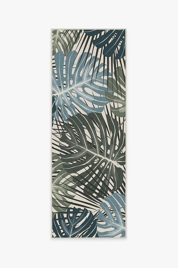 Monstera Jade Rug 2.5'x7' | Stain-Resistant