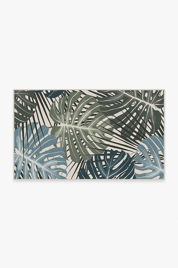 Monstera Jade Rug 3'x5' | Stain-Resistant