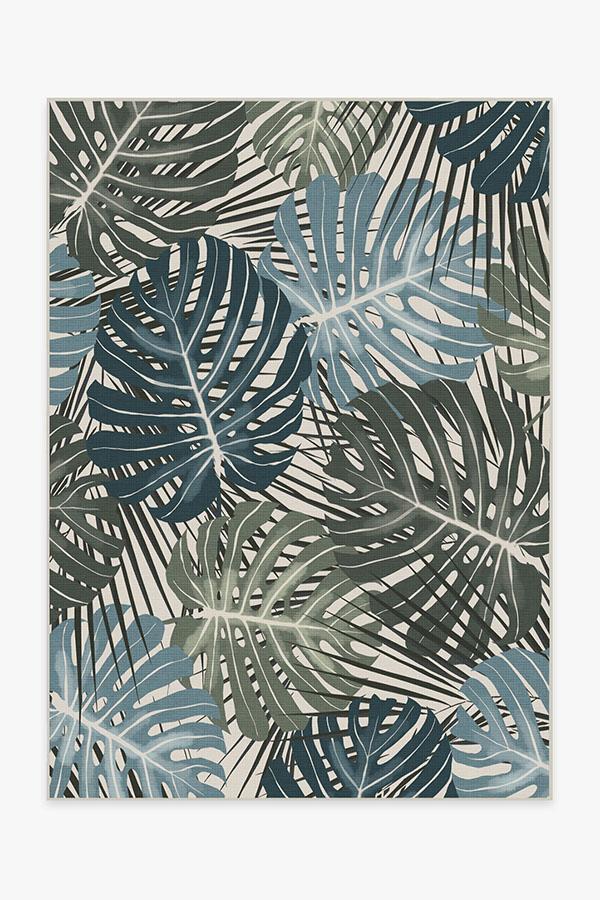 Monstera Jade Rug 5'x7' | Stain-Resistant