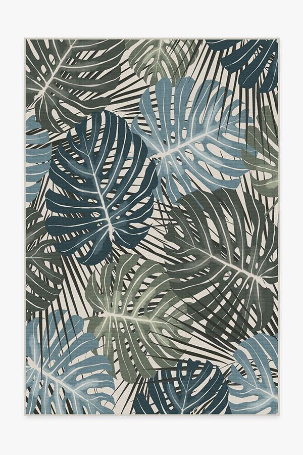 Monstera Jade Rug 6'x9' | Stain-Resistant