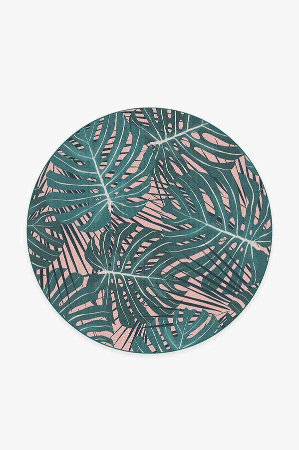 Monstera Miami Rug 6' Round | Stain-Resistant