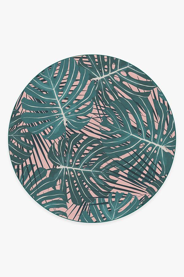 Monstera Miami Rug 8' Round | Stain-Resistant