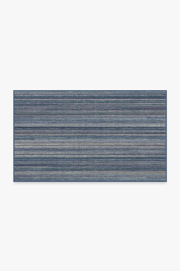 Multi Stripe Blue Rug 3'x5' | Stain-Resistant