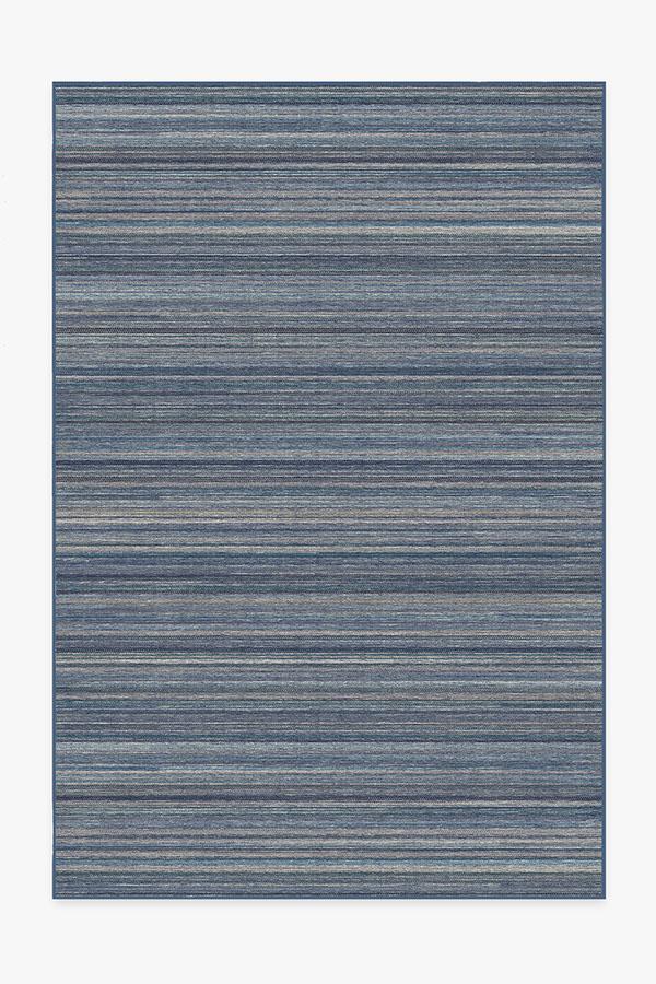 Multi Stripe Blue Rug 6'x9' | Stain-Resistant