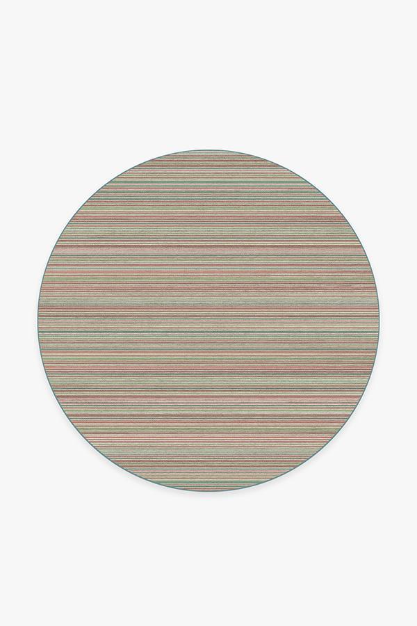 Multi Stripe Holiday Rug 6' Round | Stain-Resistant