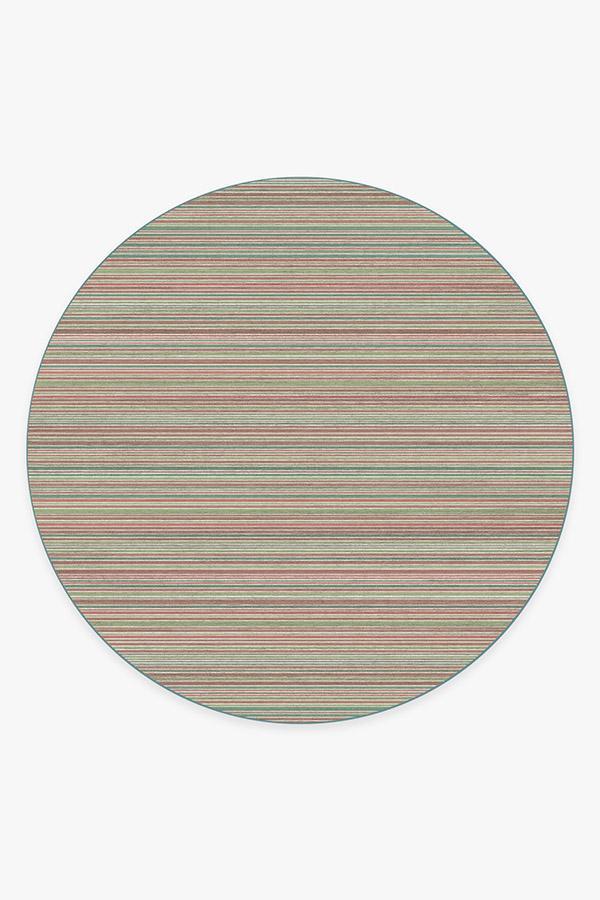 Multi Stripe Holiday Rug 8' Round | Stain-Resistant