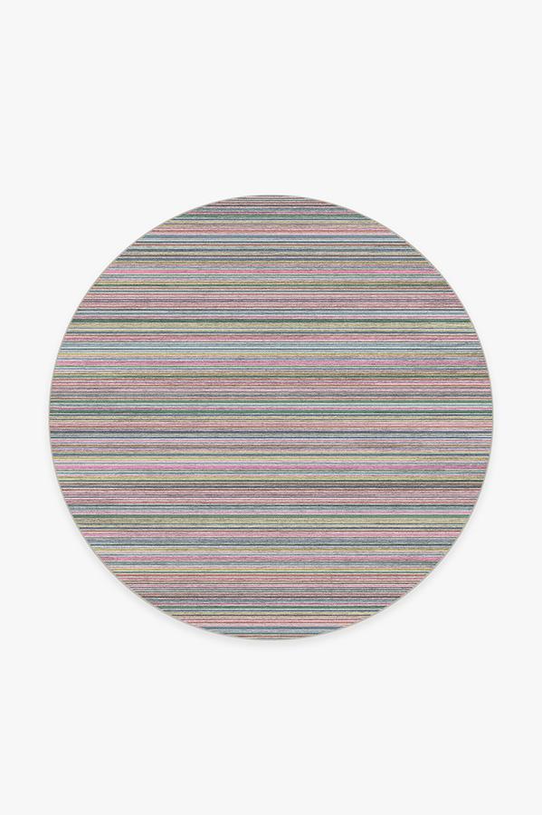 Multi Stripe Polychrome Rug 6' Round | Stain-Resistant