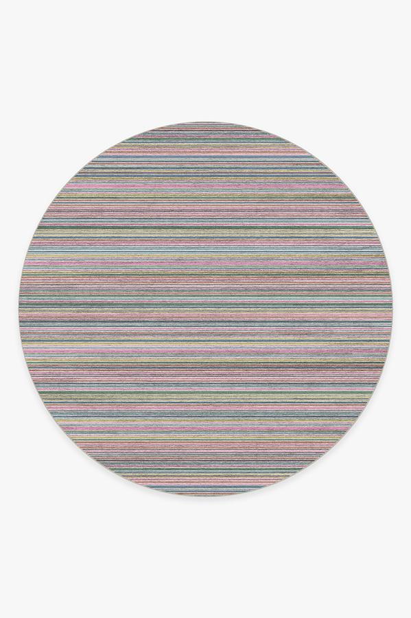 Multi Stripe Polychrome Rug 8' Round | Stain-Resistant