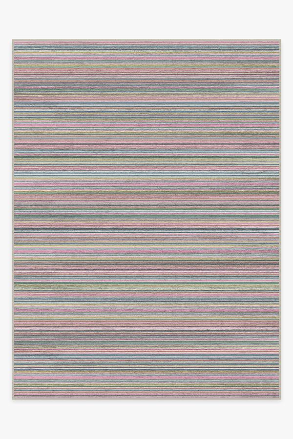 Multi Stripe Polychrome Rug 9'x12' | Stain-Resistant