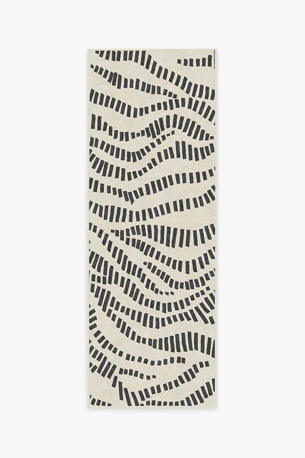 Naila Black Rug 2.5'x10' | Stain-Resistant