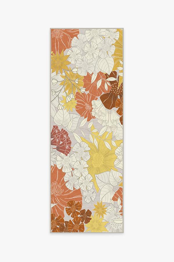 Nani Orange Cream Rug 2.5'x7' | Stain-Resistant