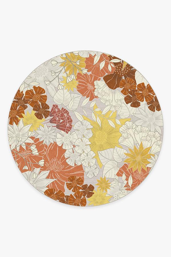 Nani Orange Cream Rug 8' Round | Stain-Resistant