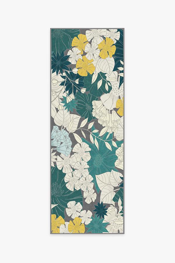 Nani Teal Rug 2.5'x10' | Stain-Resistant