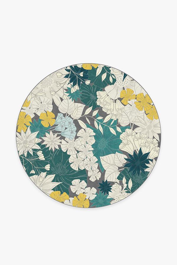 Nani Teal Rug 6' Round | Stain-Resistant