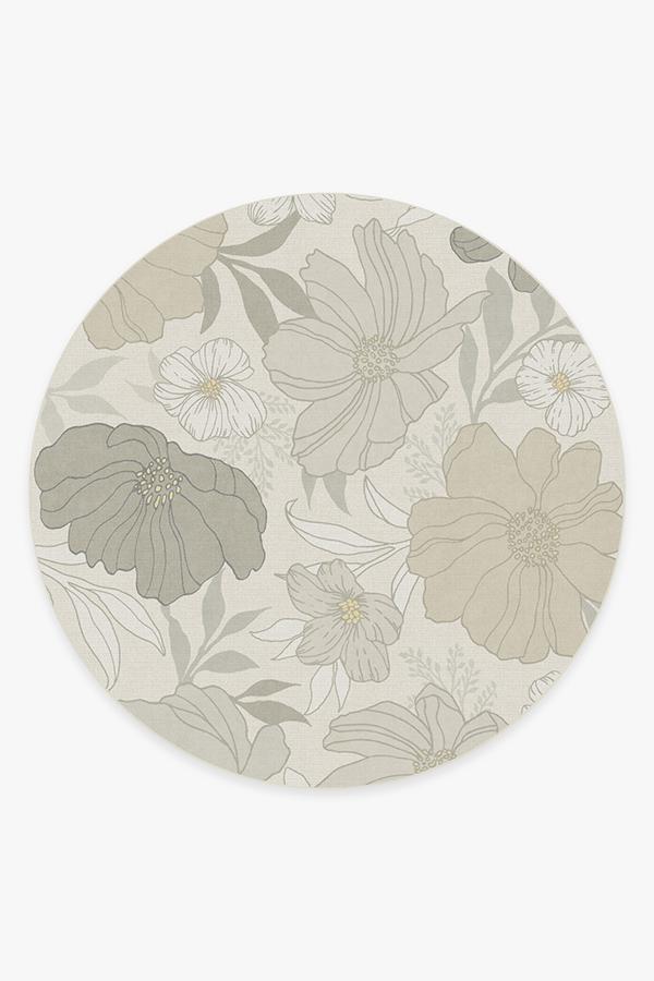 Nelli Yellow Grey Rug 8' Round | Stain-Resistant