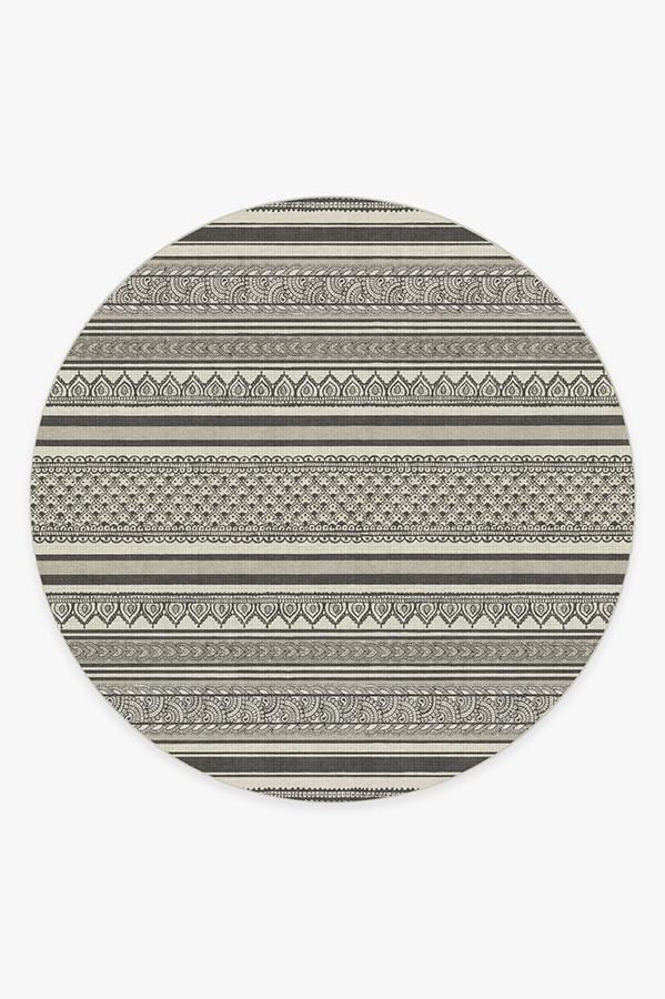 Nira Charcoal Rug 8' Round | Stain-Resistant