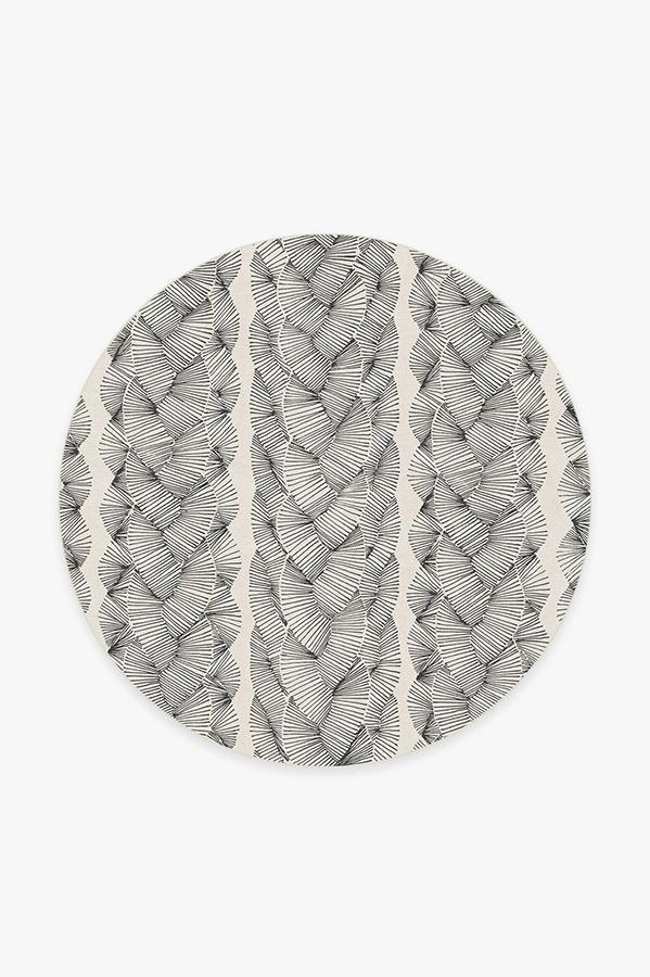 Nodum Black Rug 6' Round | Stain-Resistant
