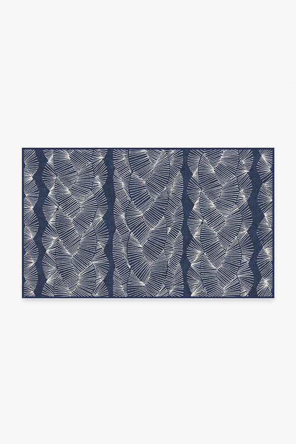 Nodum Navy Rug 3'x5' | Stain-Resistant