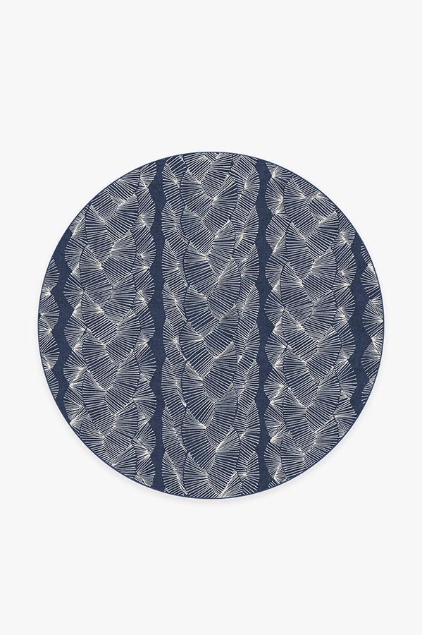 Nodum Navy Rug 6' Round | Stain-Resistant