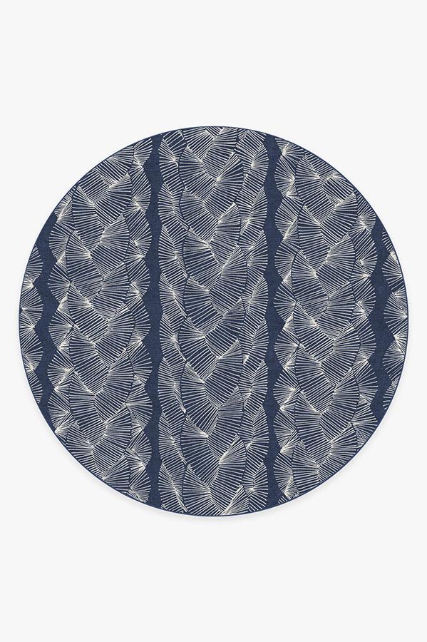 Nodum Navy Rug 8' Round | Stain-Resistant