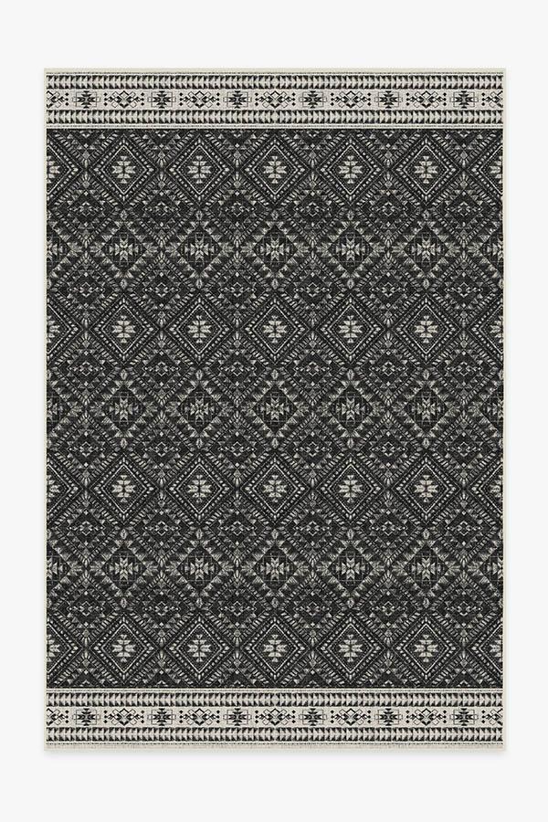 Outdoor Nomada Black Rug 6'x9' | Stain-Resistant