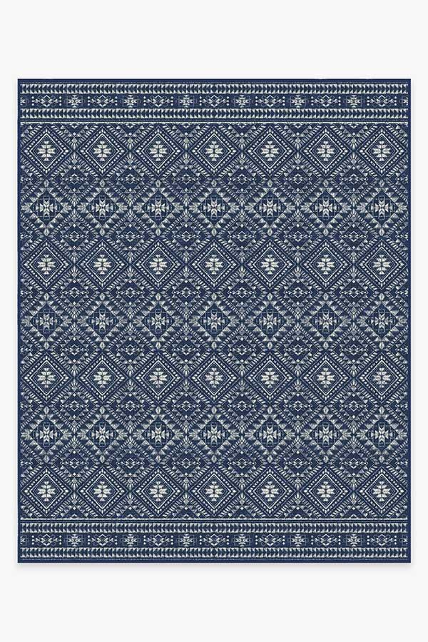 Outdoor Nomada Navy Rug 8'x10' | Stain-Resistant