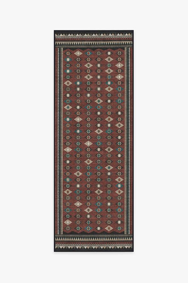 Noorani Vintage Red Rug 2.5'x7' | Stain-Resistant