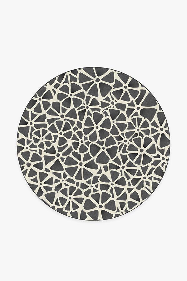 Oleander Greyscale Rug 6' Round | Stain-Resistant