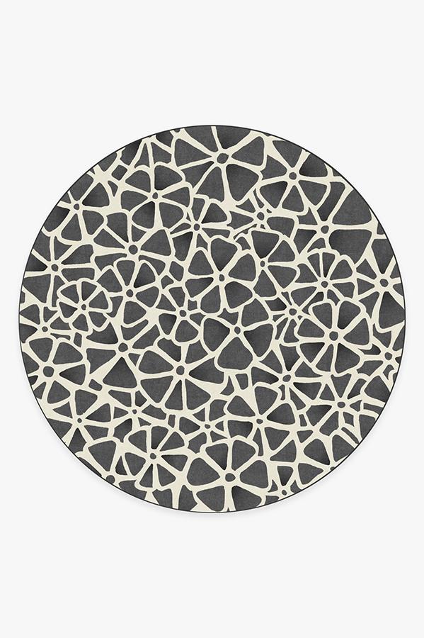 Oleander Greyscale Rug 8' Round | Stain-Resistant