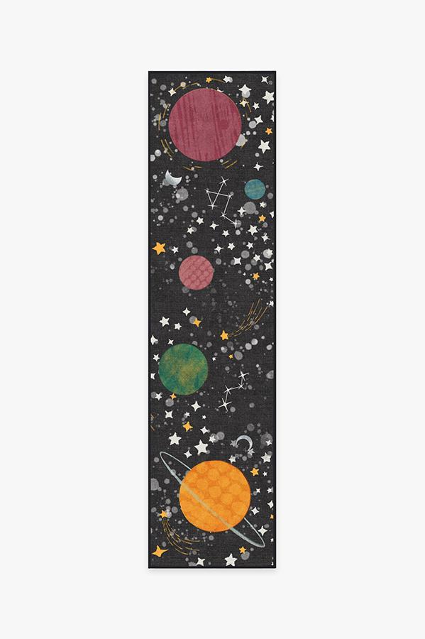 Outer Space Black Rug 2.5'x10' | Stain-Resistant