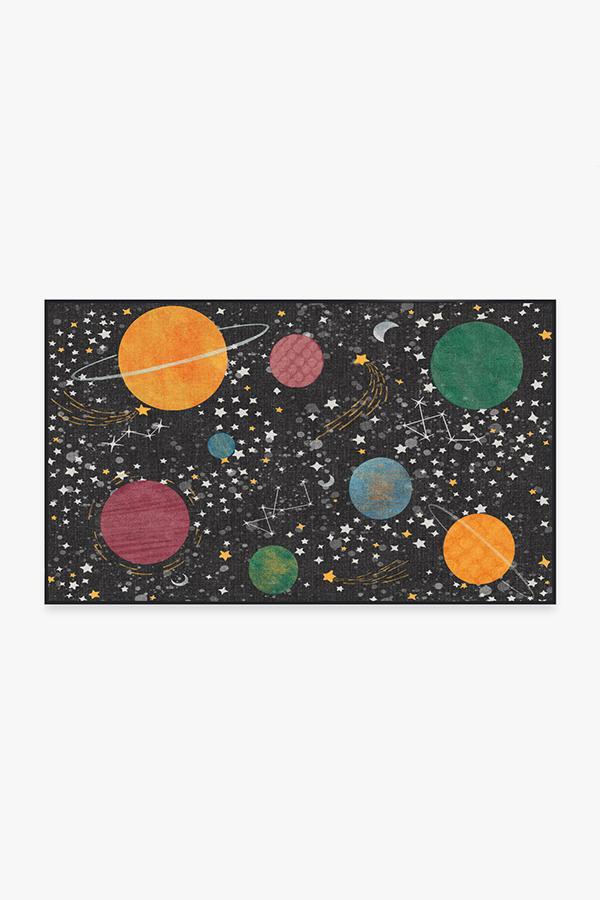 Outer Space Black Rug 3'x5' | Stain-Resistant