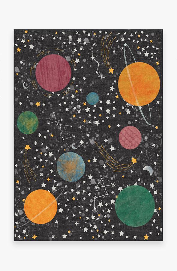 Outer Space Black Rug 5'x7' | Stain-Resistant