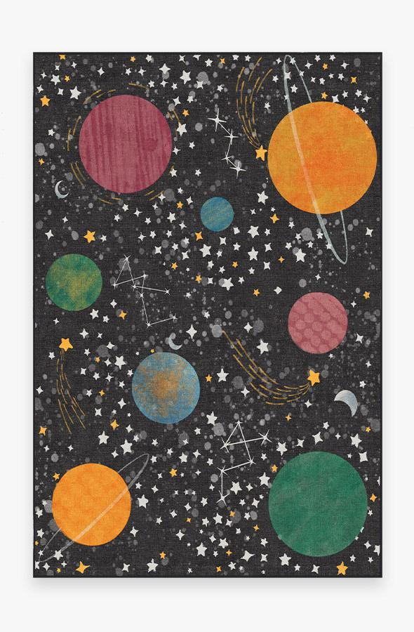 Outer Space Black Rug 6'x9' | Stain-Resistant