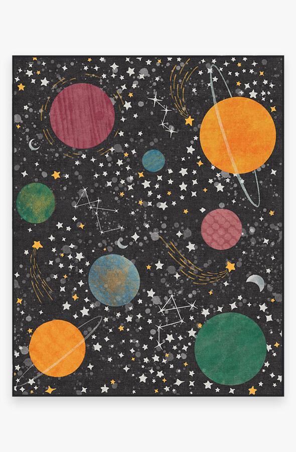 Outer Space Black Rug 8'x10' | Stain-Resistant