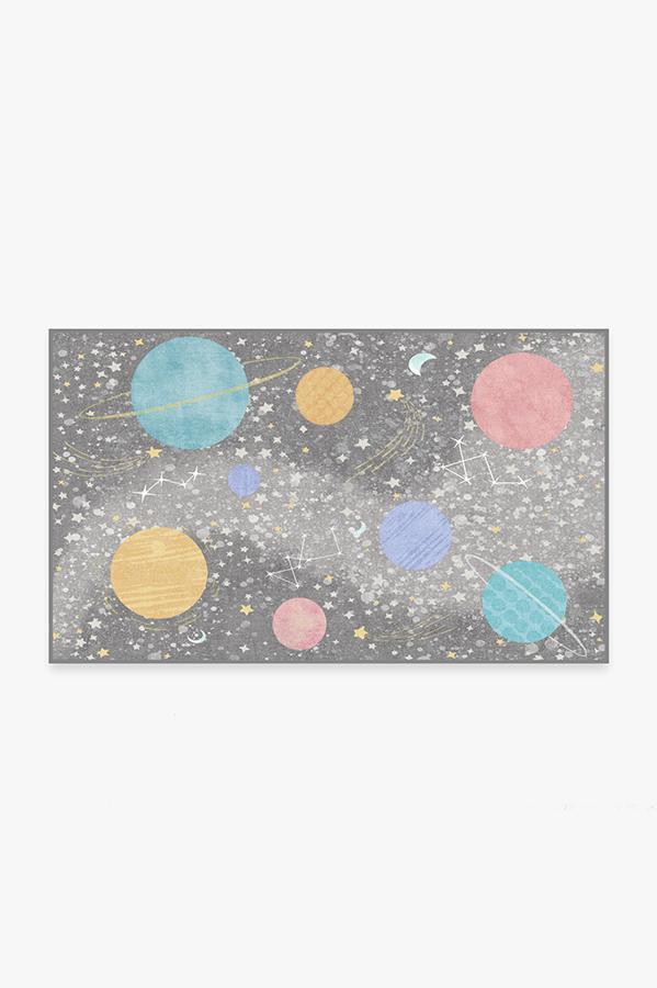 Outer Space Soft Grey Rug 3'x5' | Stain-Resistant