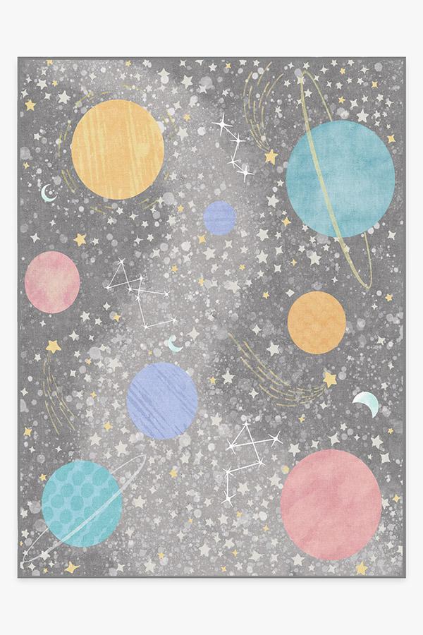 Outer Space Soft Grey Rug 9'x12' | Stain-Resistant
