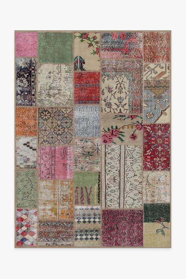 Patchwork Boho Rug 5'x7' | Stain-Resistant