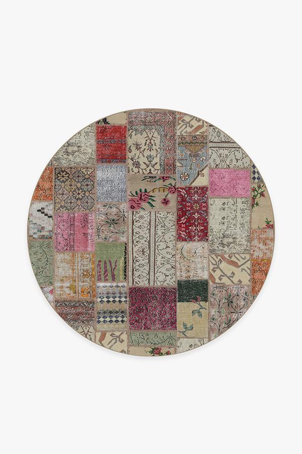 Patchwork Boho Rug 6' Round | Stain-Resistant