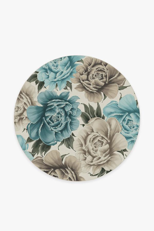 Peony Jade Rug 6' Round | Stain-Resistant