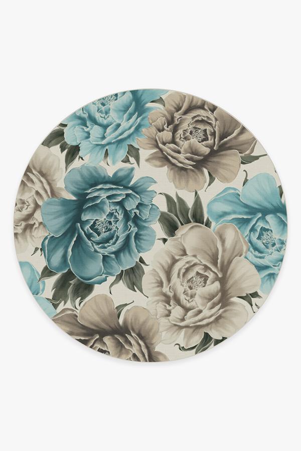 Peony Jade Rug 8' Round | Stain-Resistant