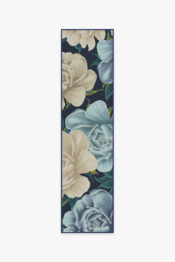 Peony Midnight Rug 2.5'x10' | Stain-Resistant