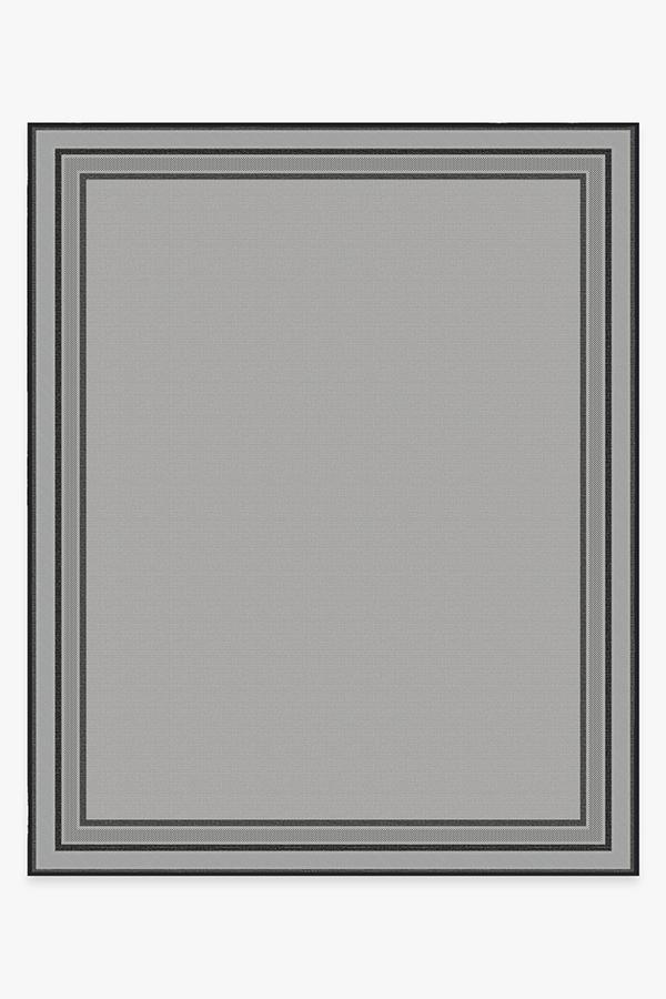Outdoor Picnic Border Grey Rug 8'x10' | Stain-Resistant